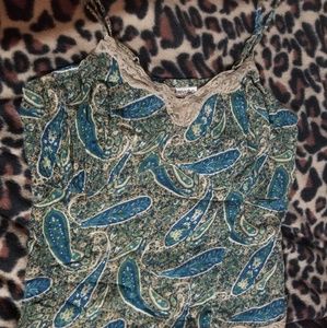 Paisley st. John's bay camis tank lace trim